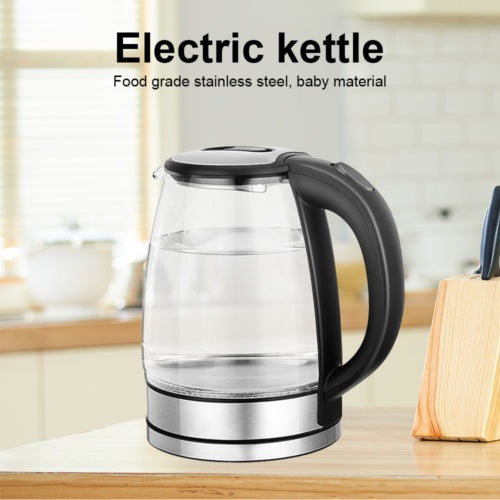 1.8L Glass Electric Kettle with Blue LED & Auto Shut-Off