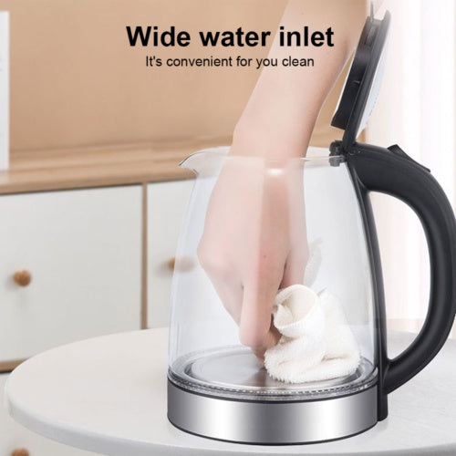 1.8L Glass Electric Kettle with Blue LED & Auto Shut-Off