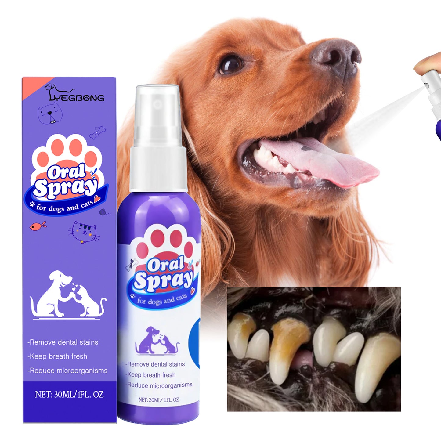 Spray To Remove Tooth Stains Fresh Breath Pet Oral Care Spray