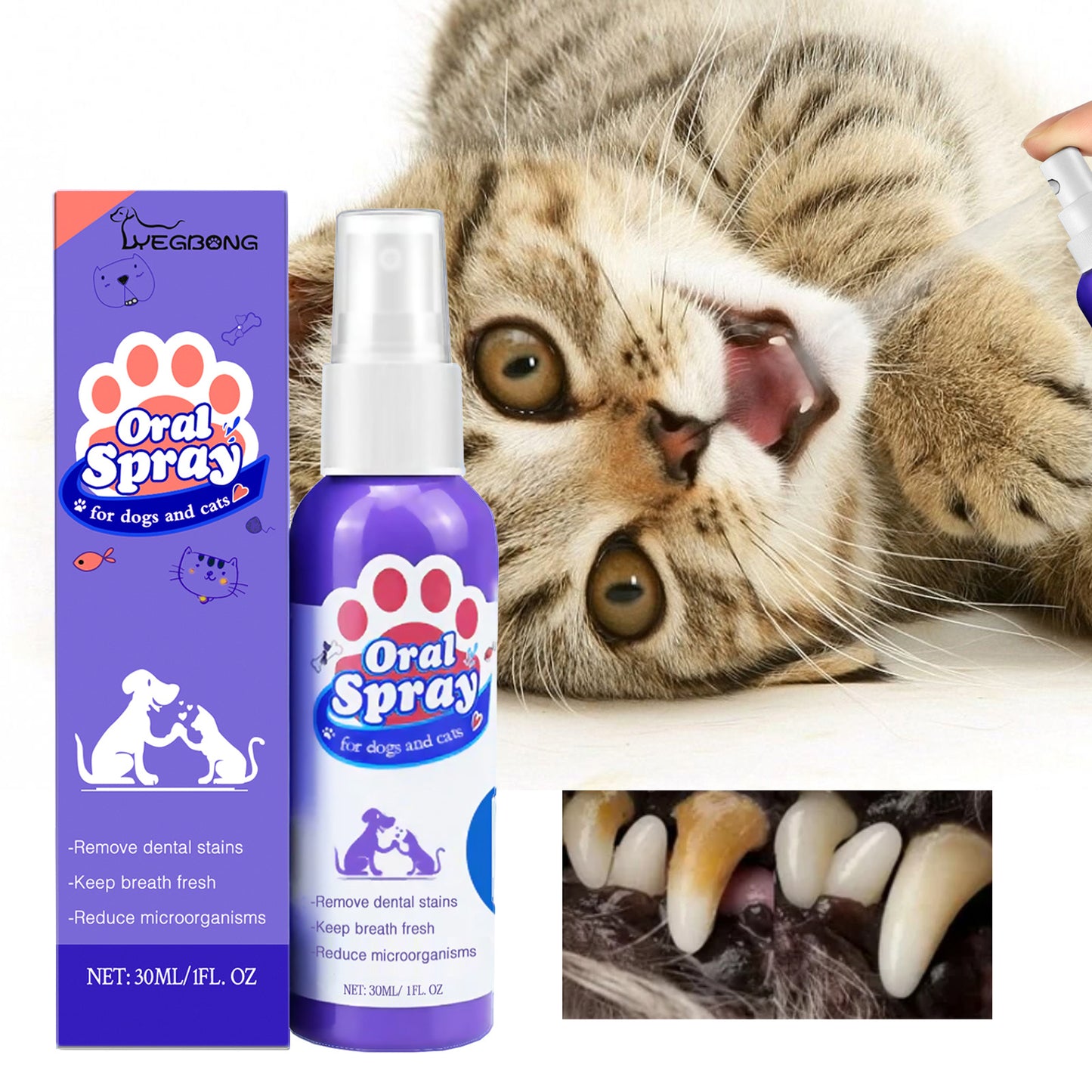 Spray To Remove Tooth Stains Fresh Breath Pet Oral Care Spray
