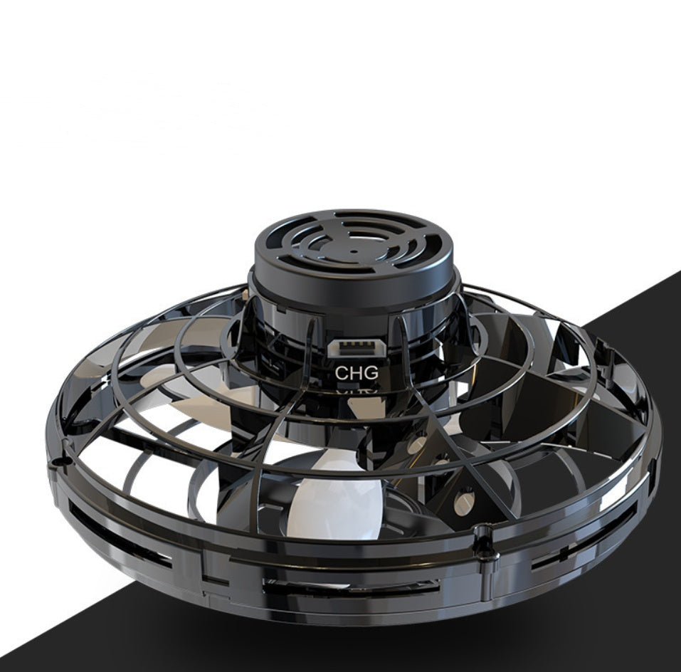 LED UFO Flying Spinner Toy for Kids – Mini Fingertip Drone Helicopter with Gyro & Lights