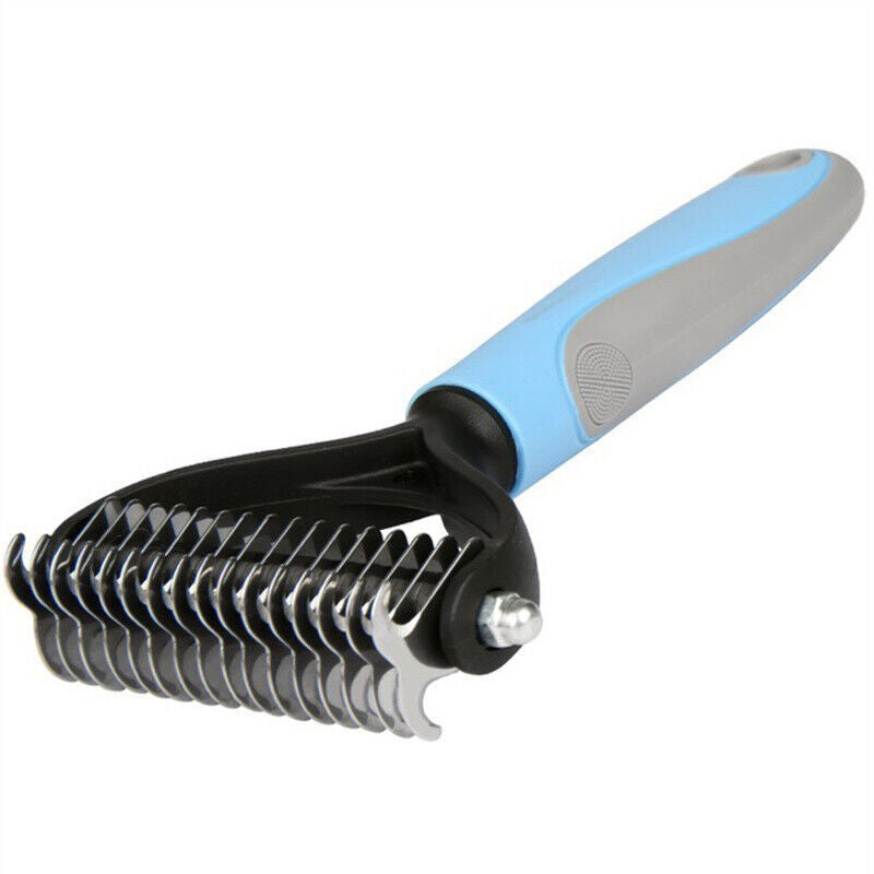 Grooming Brush For Pet Dog Cat Deshedding Tool Rake Comb Fur Remover Reduce 2-Side