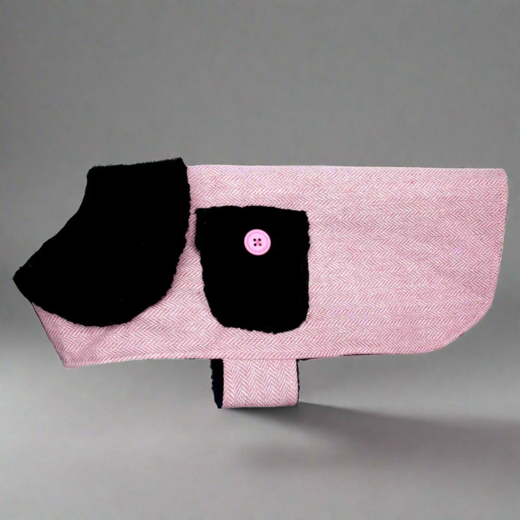 PA Pink Herringbone Dog Coat