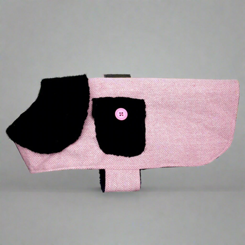 PA Pink Herringbone Dog Coat