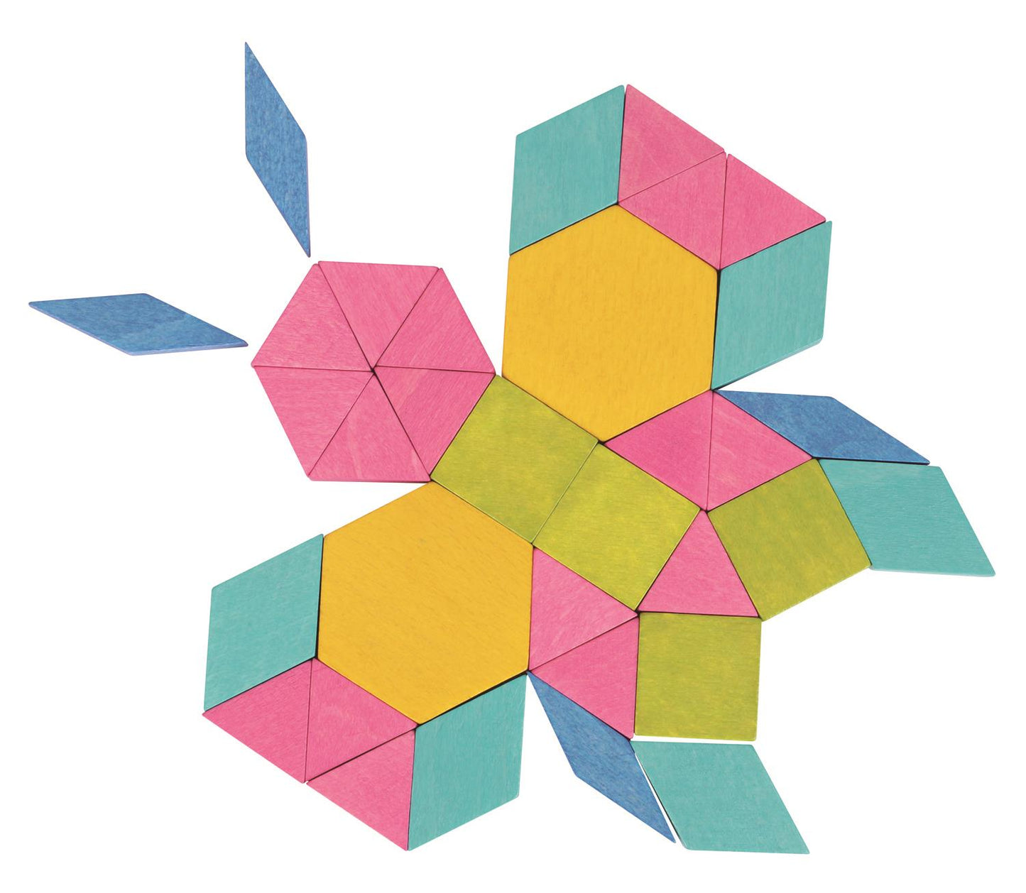 LELIN 250-Piece Wooden Mosaic Blocks - L10263 Creative Build Set