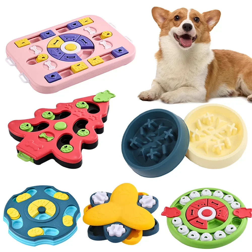 Puppy IQ Food Dispenser Slowly Eating NonSlip Bowl Pet Cat Dogs