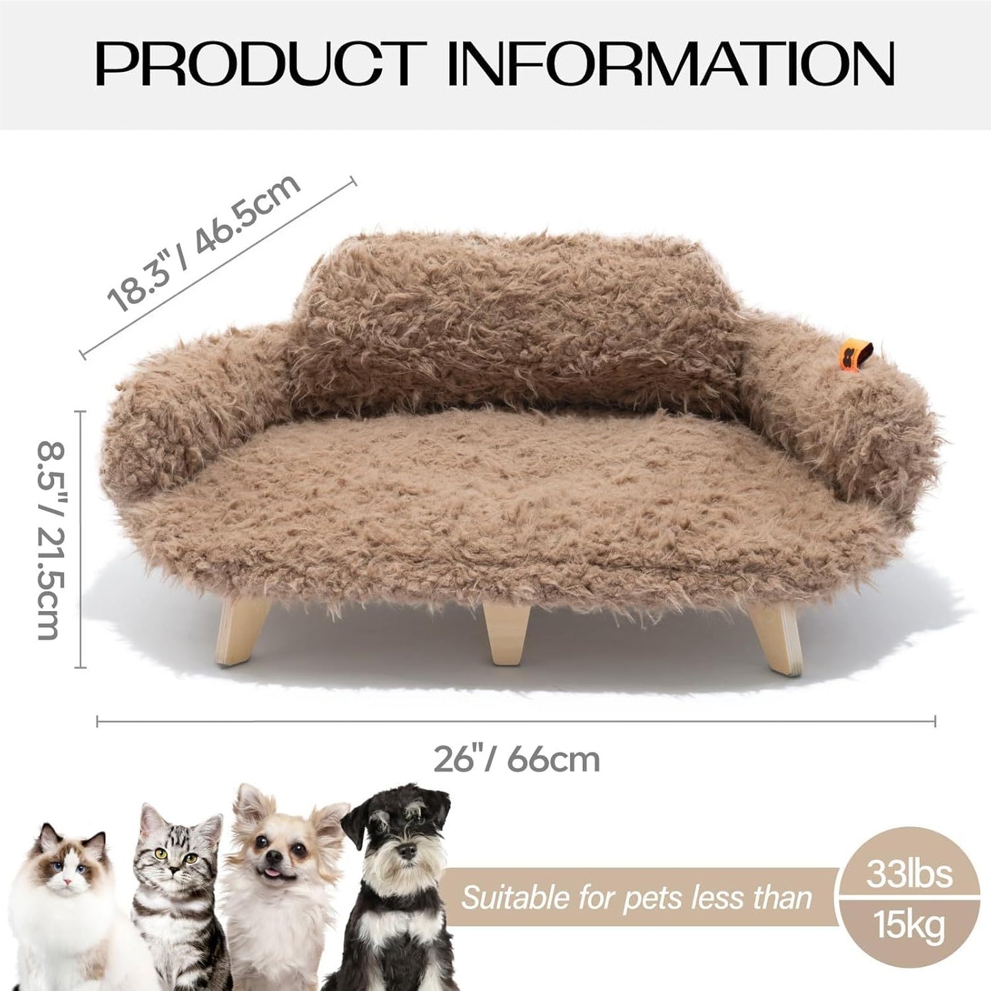 MEWOOFUN Elevated Cat Bed With Washable Cover