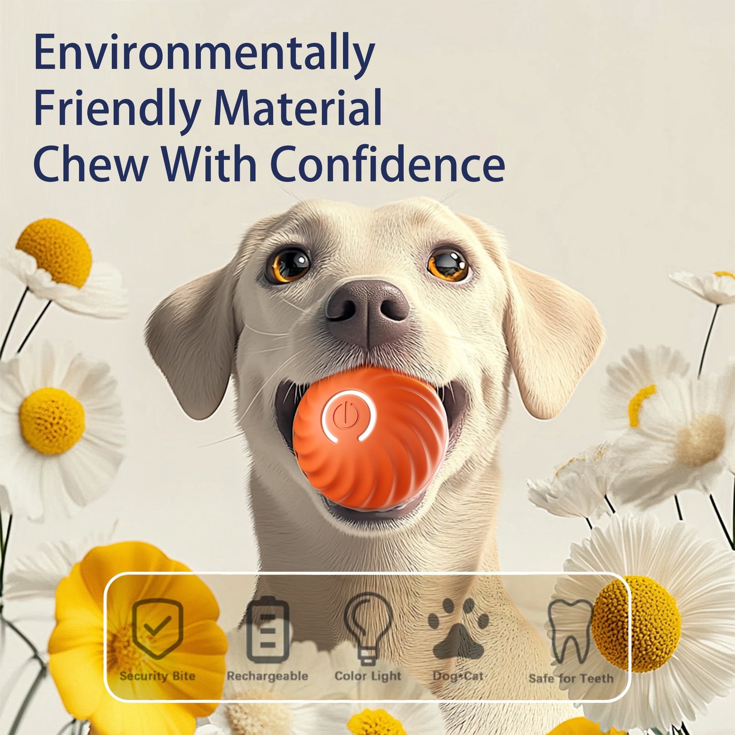 Interactive Bouncing Ball For Dogs,Automatic Smart Toy, Self-moving Rotating Stimulating Pet Entertainment