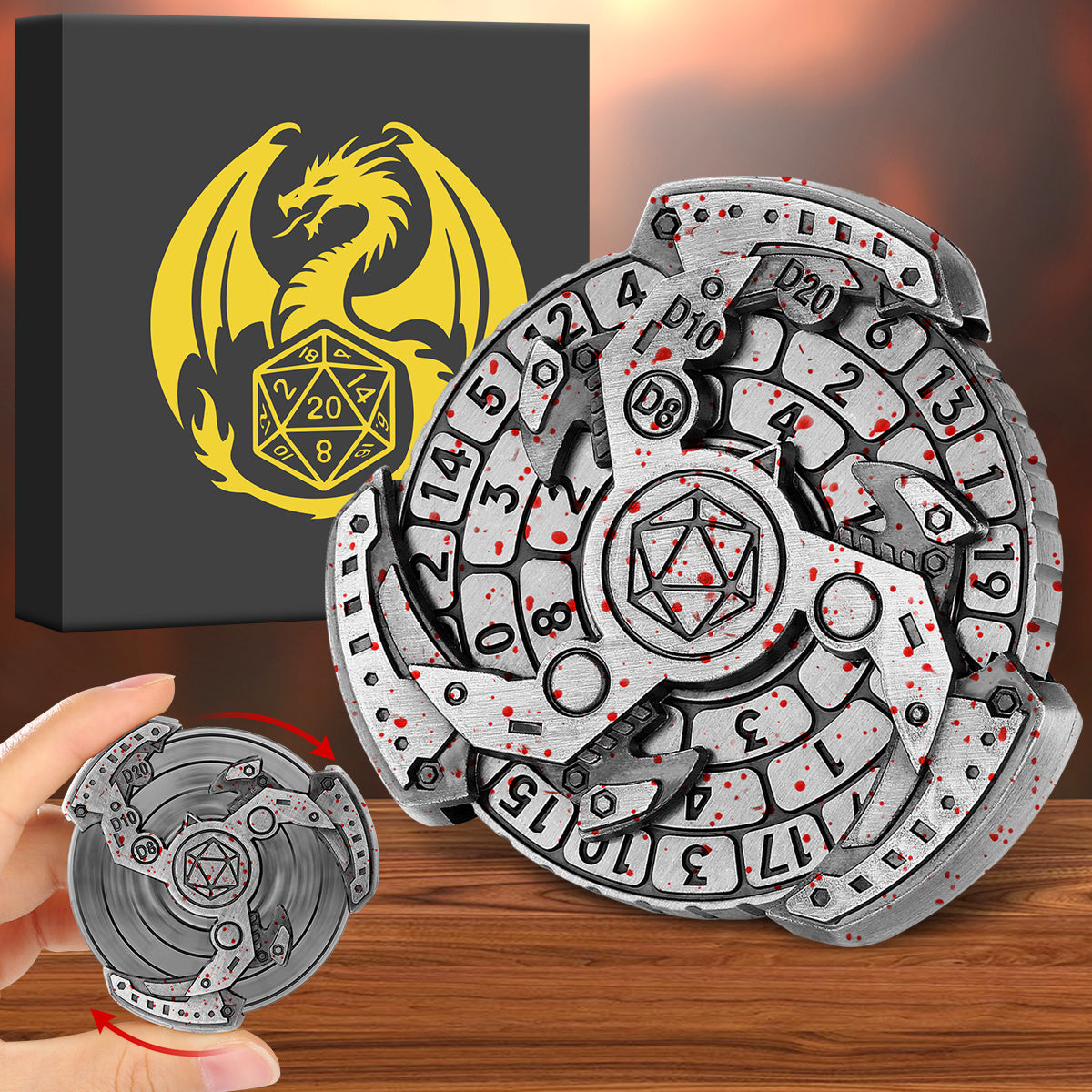 Wind And Fire Wheel DND Dice Wheel Gift Box Set,