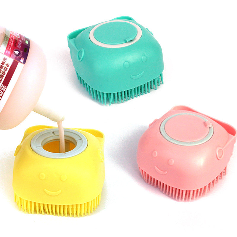 Silicone Dog Bath Massage Gloves Brush Pet Cat Bathroom Cleaning Tool