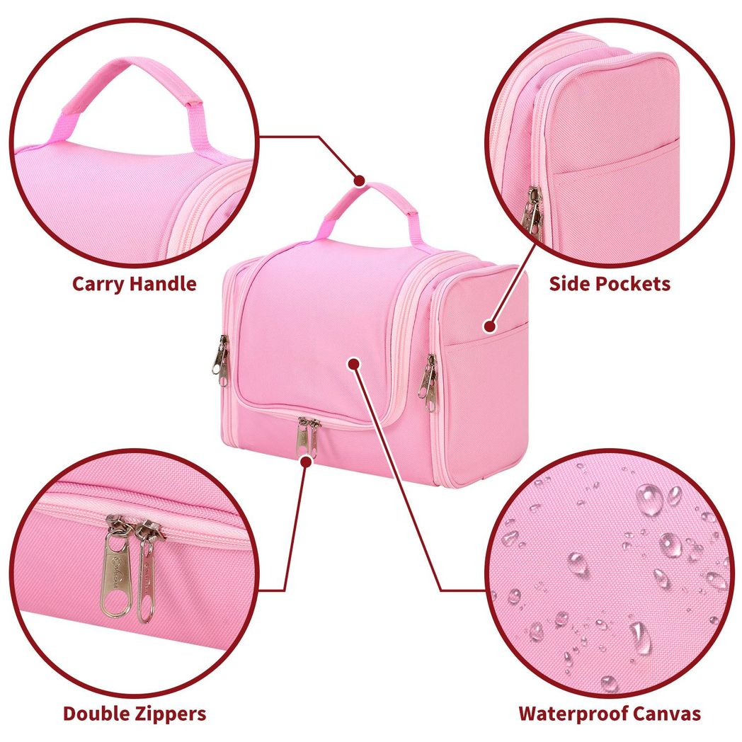 Vinsani Pink Toiletry Bag - Compact Travel Organizer 1010186