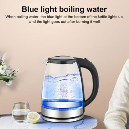 1.8L Glass Electric Kettle with Blue LED & Auto Shut-Off