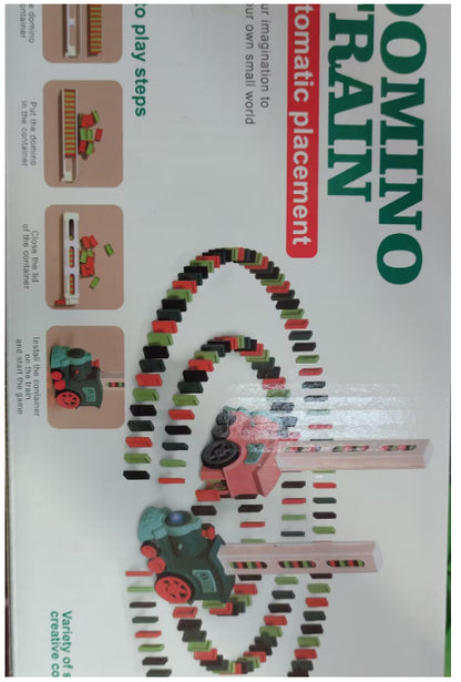Domino Train Toy for Kids – Automatic Domino Laying Electric Train with 100 Colorful Blocks