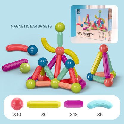 Magnetic Stick Building Blocks Set – Creative Educational Toy for Kids (STEM Learning, 25-100 pcs)