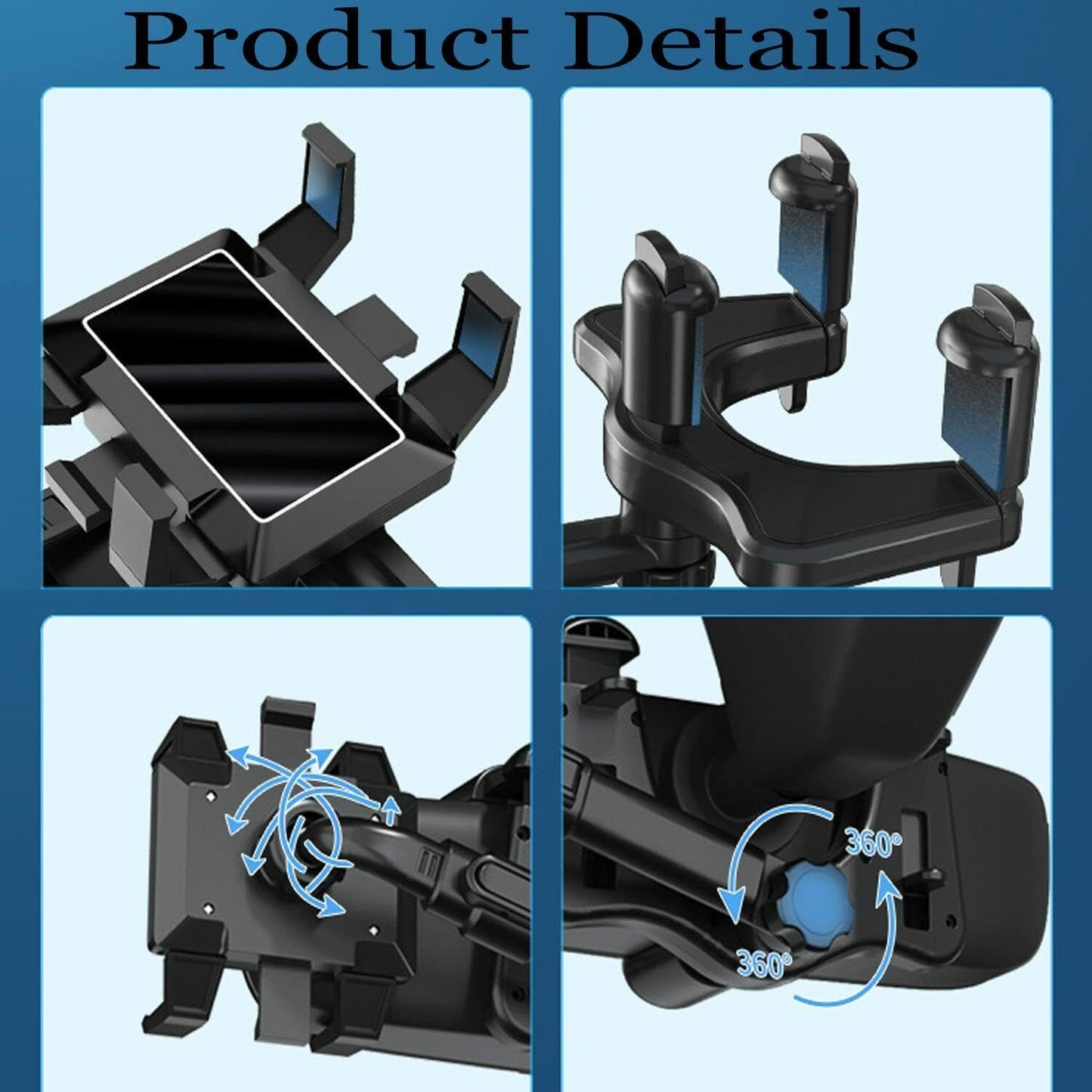 Rotatable & Retractable Car Phone Holder – Rearview Mirror Mount | UK Stock