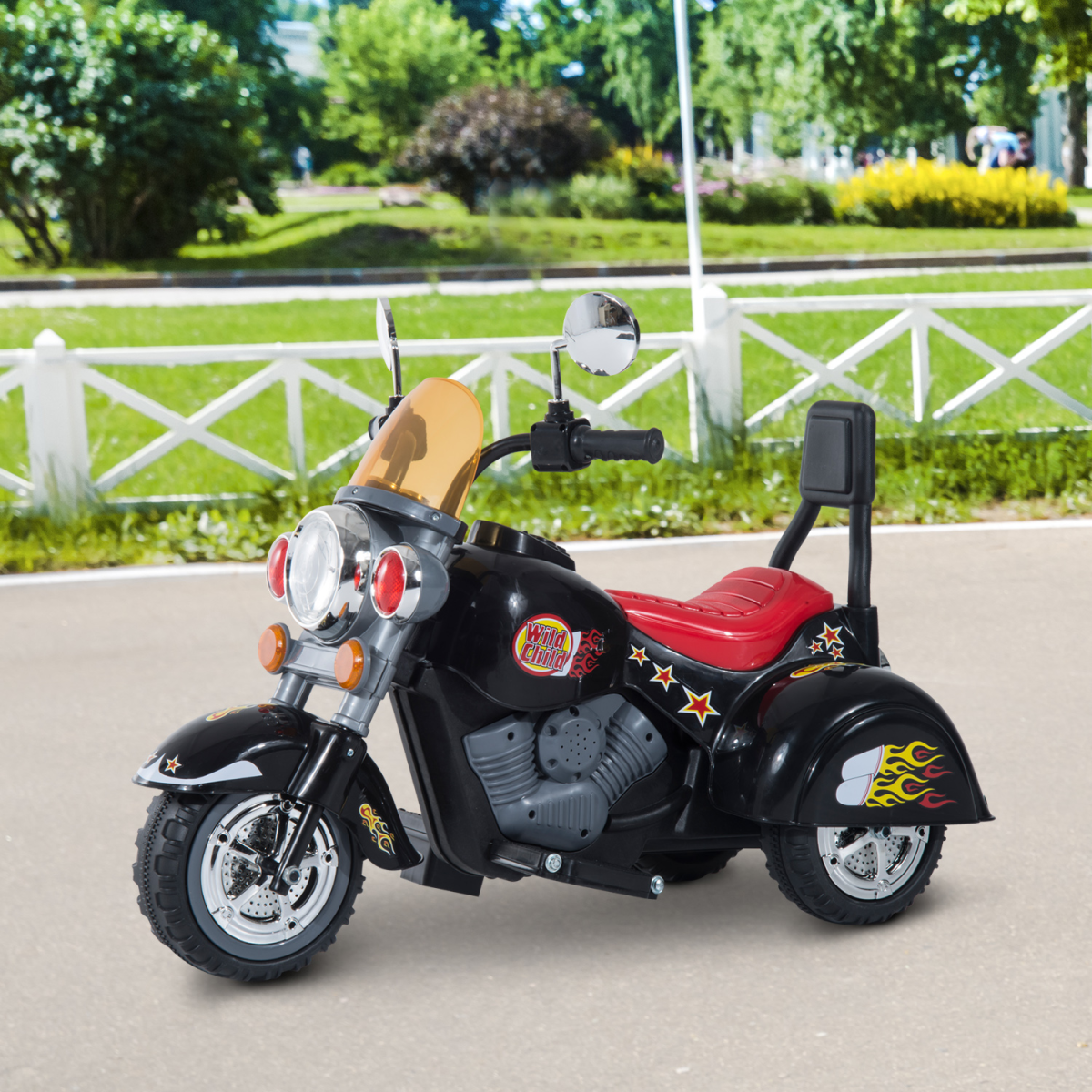 6V HOMCOM Kids Electric Motorbike with Lights & Sounds — Safe 3-Wheel Ride-On