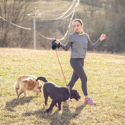 Retractable Lead Leash Double  Dual Doggie 2 Dog 50 Pounds For Pet