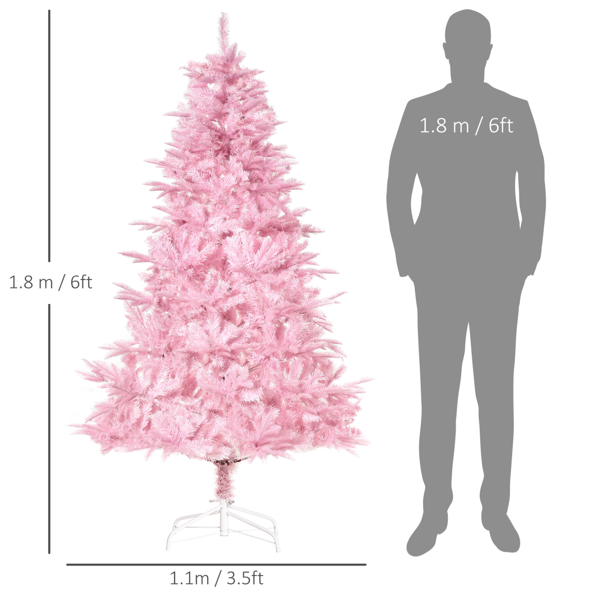 6FT Pink Artificial Christmas Tree - Auto Open, 892 Branches, Easy Setup