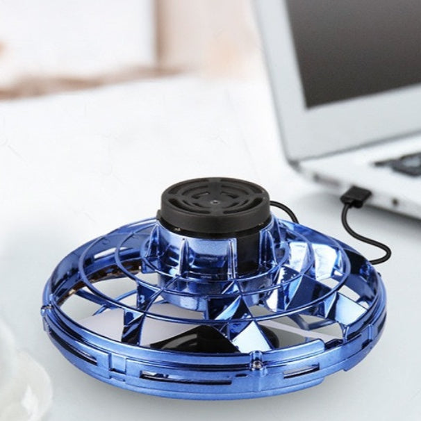 LED UFO Flying Spinner Toy for Kids – Mini Fingertip Drone Helicopter with Gyro & Lights