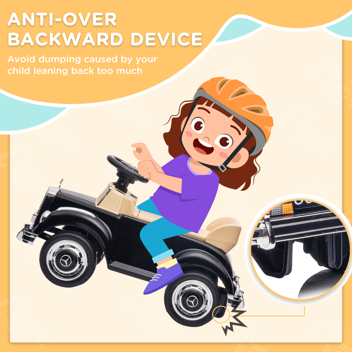 AIYAPLAY Ride on Sliding Car Foot to Floor Mercedes-Benz 300S Licensed for Kids