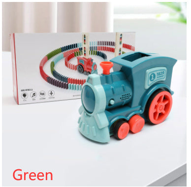 Domino Train Toy for Kids – Automatic Domino Laying Electric Train with 100 Colorful Blocks