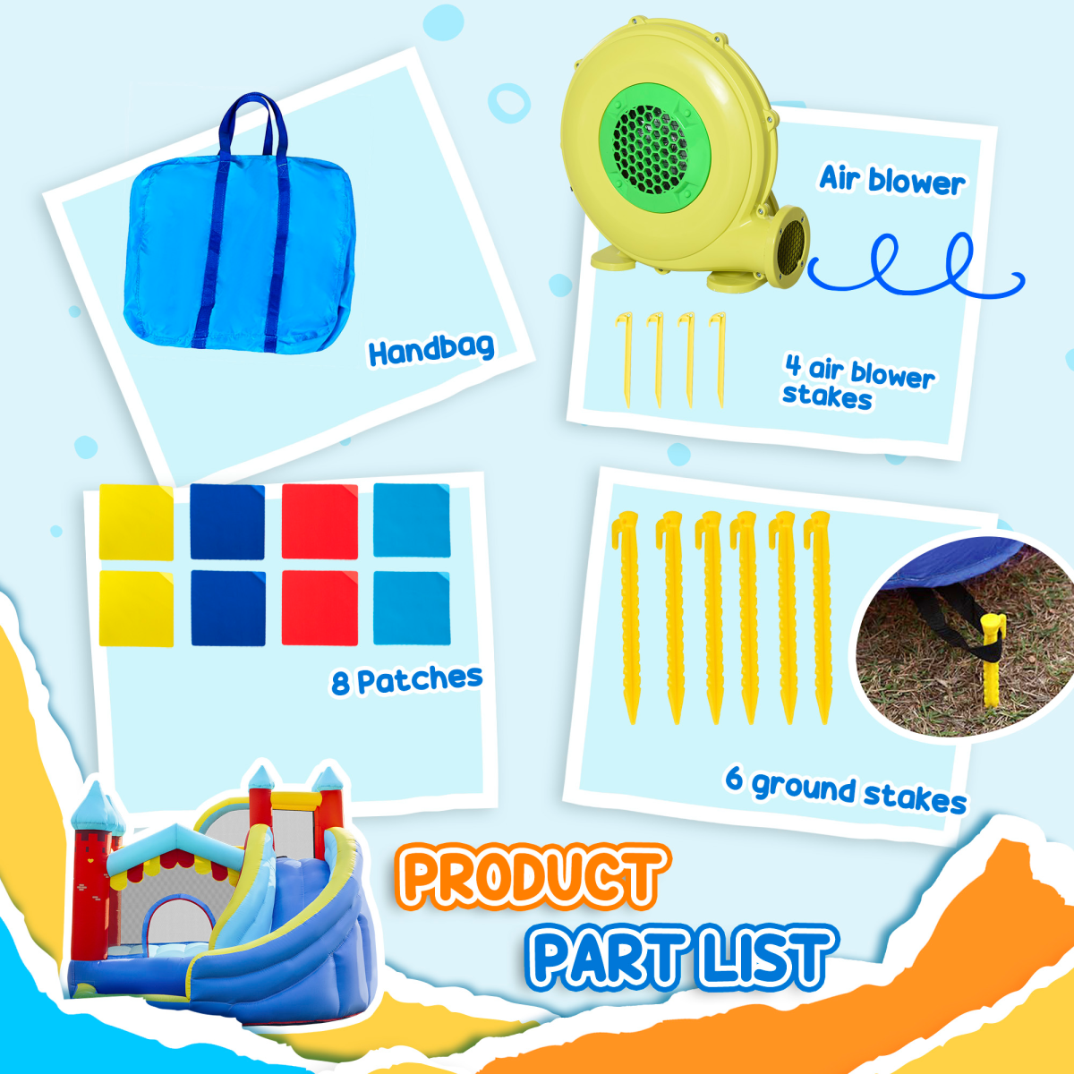 Kids' All-in-One Bouncy Castle: Slide, Pool, Trampoline, Climbing Wall & Blower