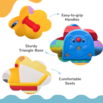 Safe Kids Seesaw Teeter Totter with 2 Seats and Easy-Grip Handles