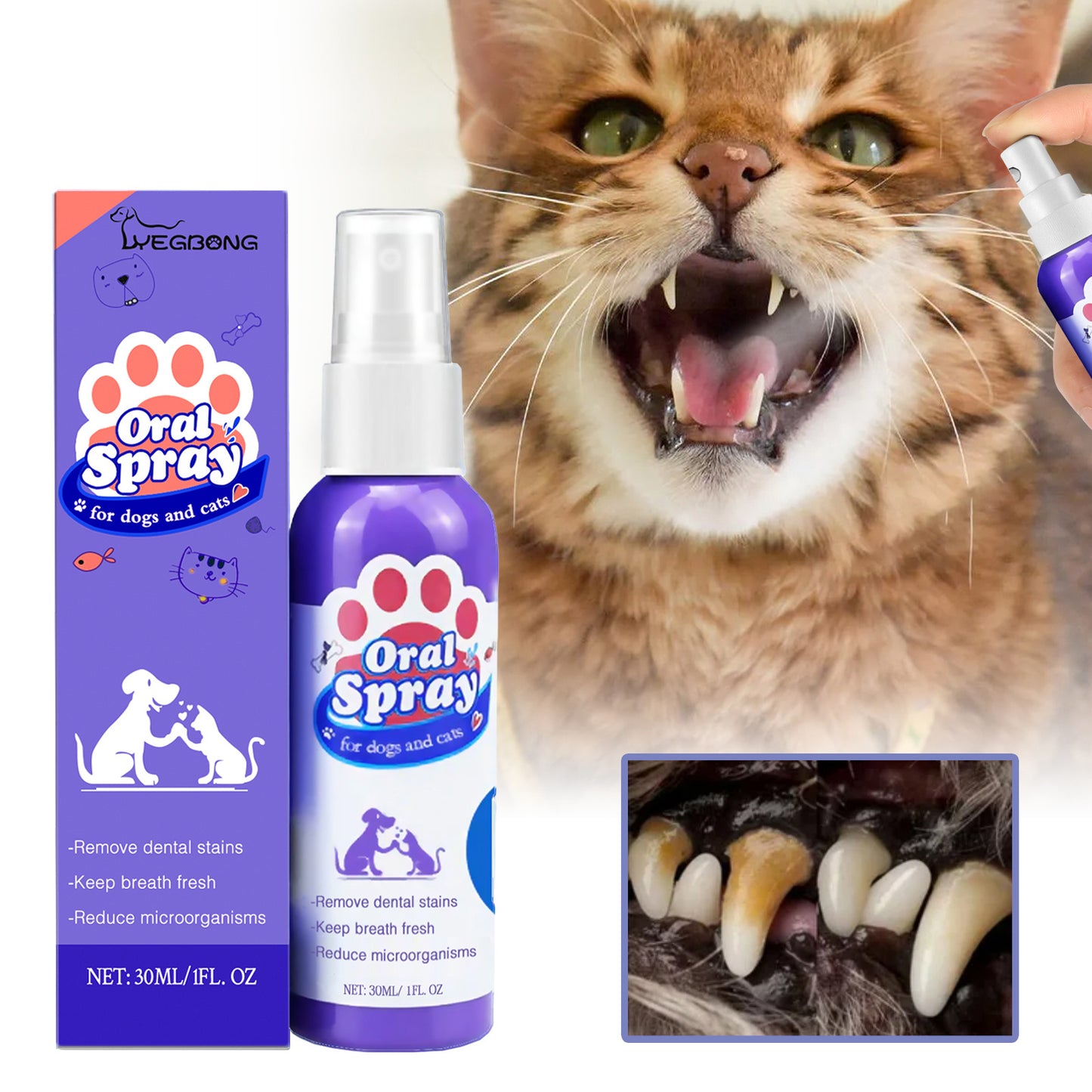 Spray To Remove Tooth Stains Fresh Breath Pet Oral Care Spray