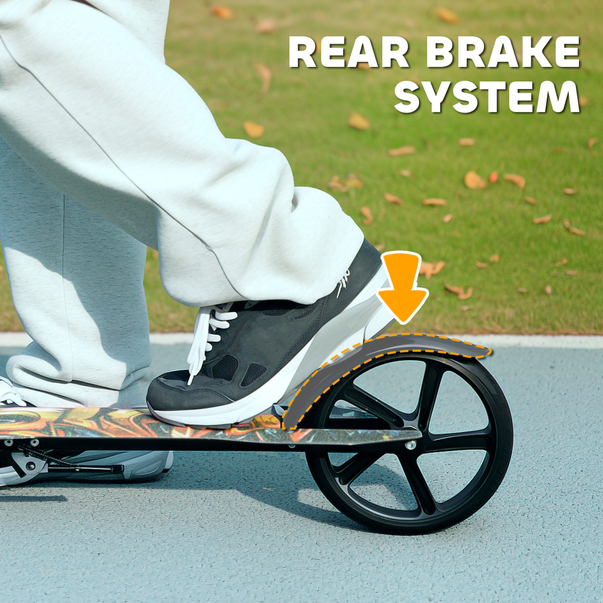 AIYAPLAY Kids Scooter, Foldable Kick Scooter w/ Adjustable Handlebar, Black