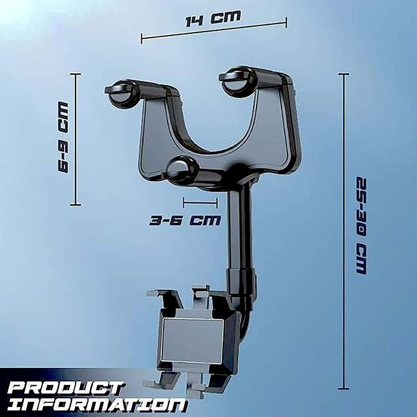 Rotatable & Retractable Car Phone Holder – Rearview Mirror Mount | UK Stock