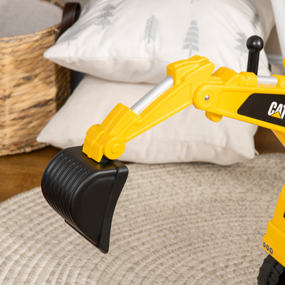 HOMCOM CAT Licensed Ride-On Digger for Toddlers 1-3 with Shovel