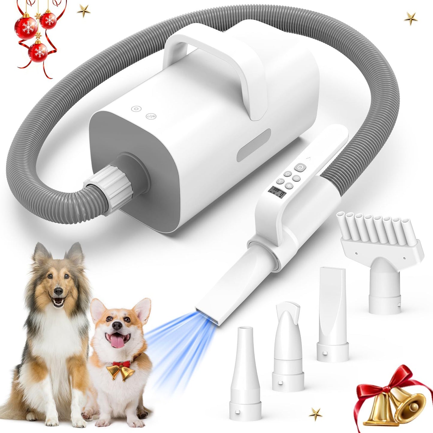 Pet Hair Dryer, 4-in-1 Smart Handle Pet Hair Dryer,