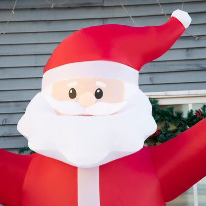 Outsunny 8ft Inflatable Santa with LED Blessings Sign - Outdoor Decor