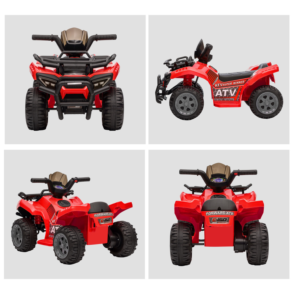 6V Kids Ride-On Car for Toddlers 18-36 Months - Red Quad Bike/ATV