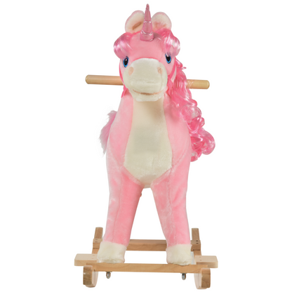 Kids Rocking Unicorn Ride-On Horse Moving Mouth Tail Sounds 36-72 Mnths