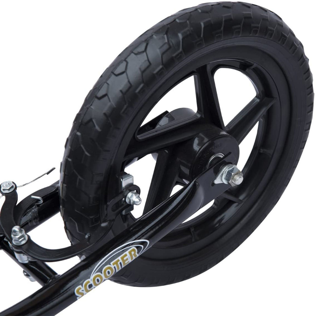 Push Scooter Teen Kids Stunt Bike Ride On with 12" EVA Tyres, Black HOMCOM