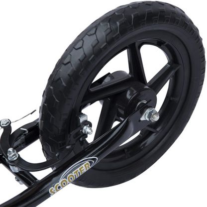 Push Scooter Teen Kids Stunt Bike Ride On with 12" EVA Tyres, Black HOMCOM