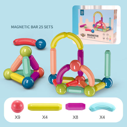 Magnetic Stick Building Blocks Set – Creative Educational Toy for Kids (STEM Learning, 25-100 pcs)