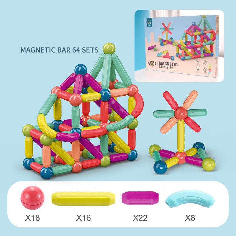 Magnetic Stick Building Blocks Set – Creative Educational Toy for Kids (STEM Learning, 25-100 pcs)