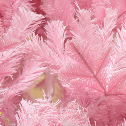 6FT Pink Artificial Christmas Tree - Auto Open, 892 Branches, Easy Setup