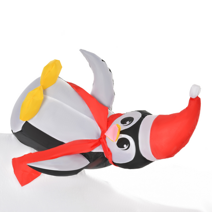 5ft Outdoor Christmas Inflatable: Polar Bear & 3 Penguins with LED Lights