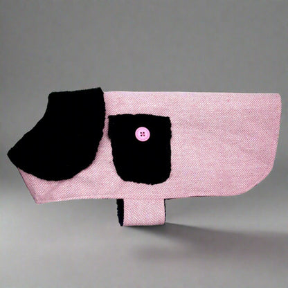 PA Pink Herringbone Dog Coat