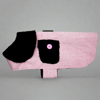 PA Pink Herringbone Dog Coat