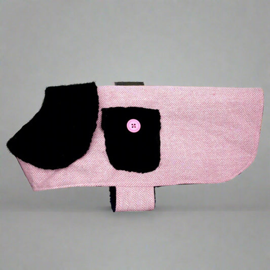 PA Pink Herringbone Dog Coat