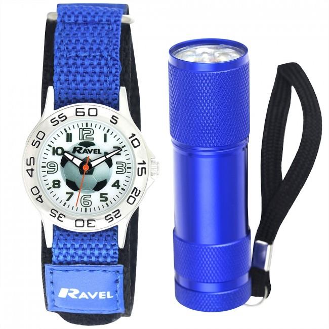 RAVEL R4402 KIDS FOOTBALL WATCH & TORCH SET - GLOW & GO