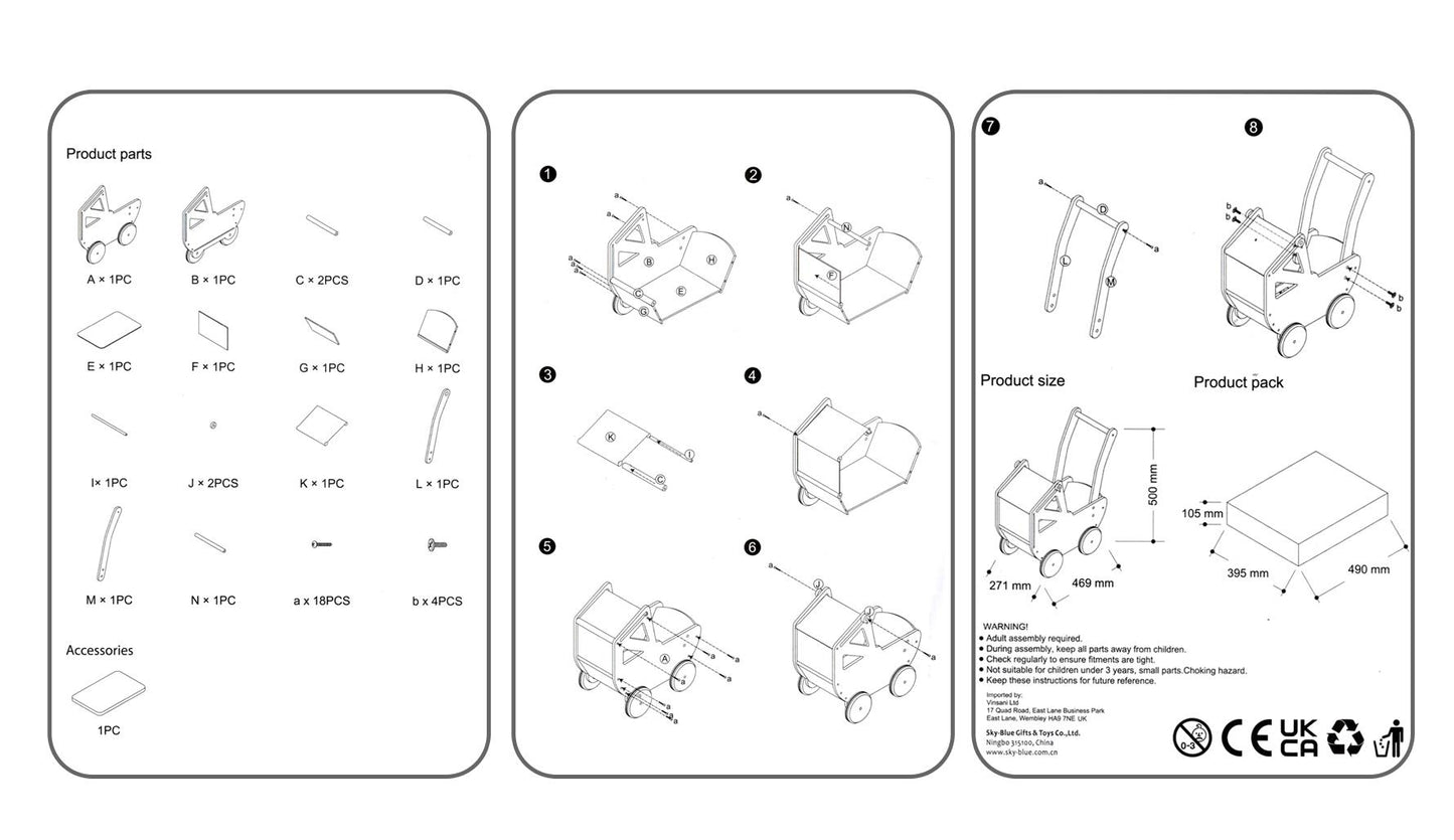 Rare Soka Dolls' Pram 0000469 - Vintage Doll Carriage