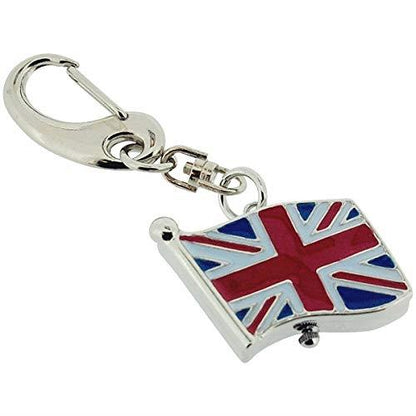 Imperial Union Jack Clock Keychain - Silver Mini Flag, IMP745