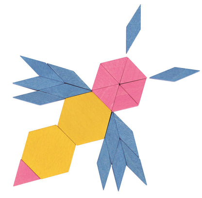 LELIN 250-Piece Wooden Mosaic Blocks - L10263 Creative Build Set