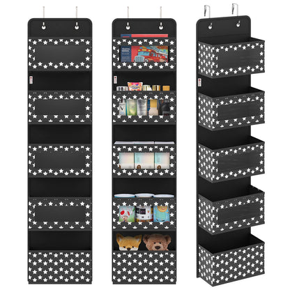 Vinsani 5-Tier Black Hanging Organizer - Multi-Compartment Storage