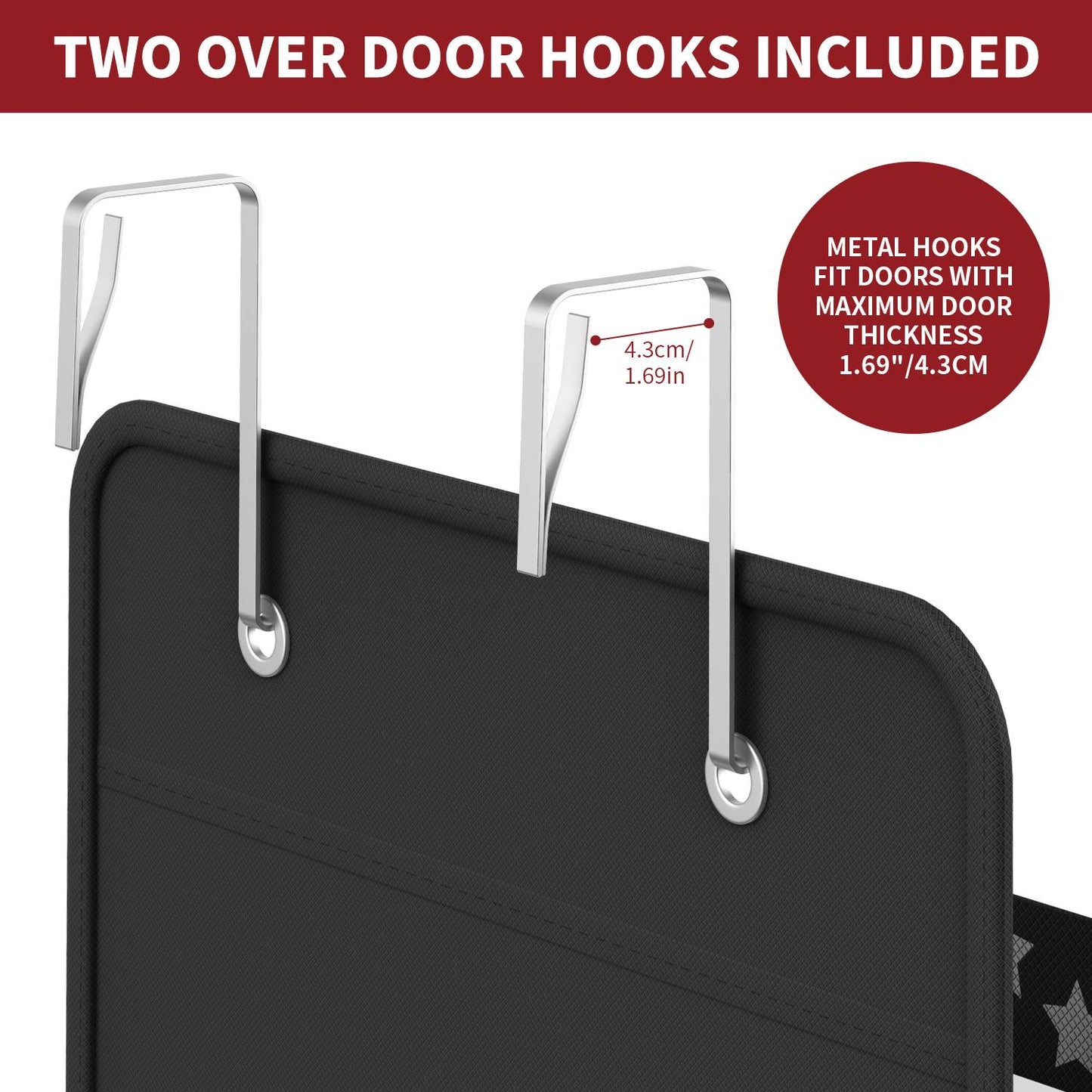 Vinsani 5-Tier Black Hanging Organizer - Multi-Compartment Storage